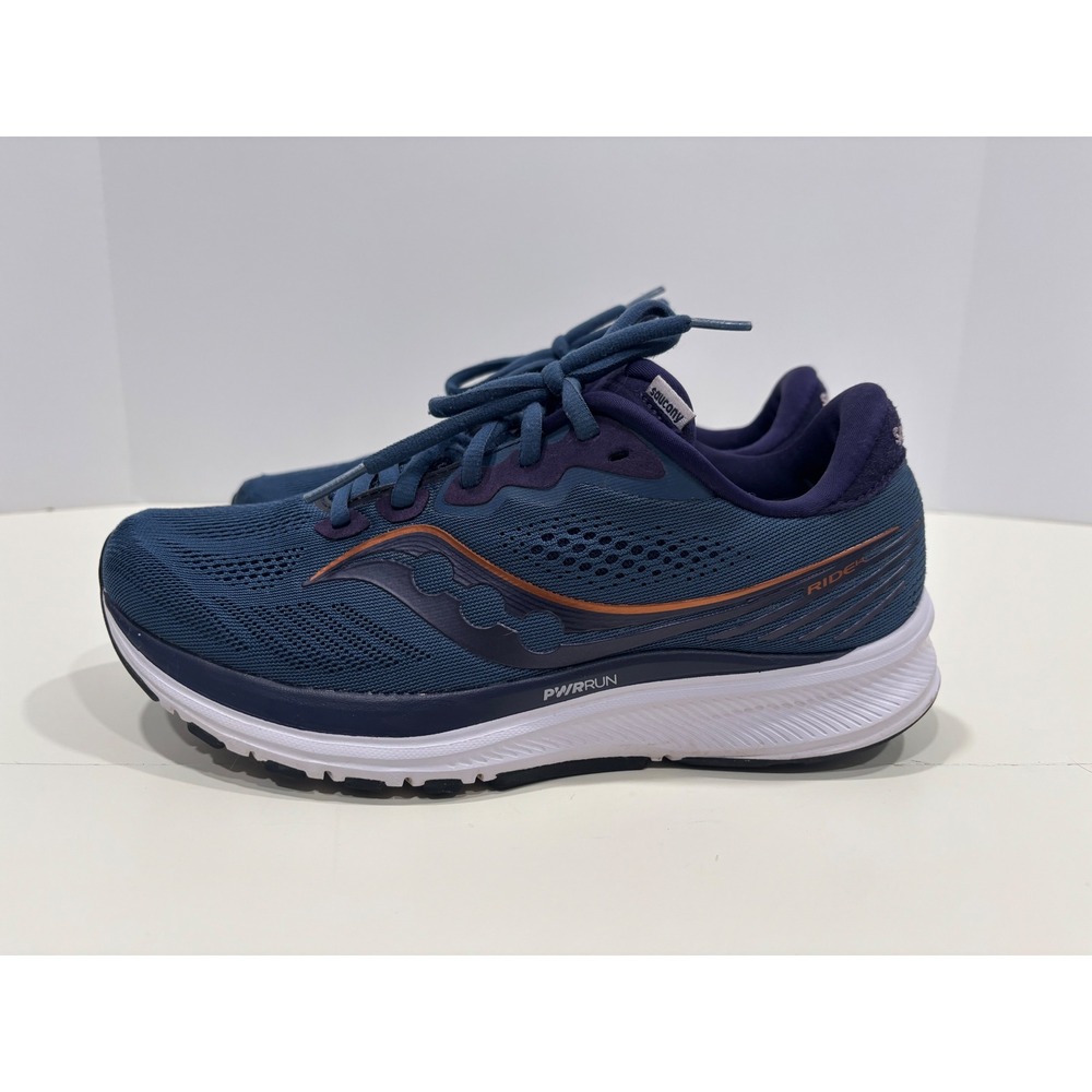 Saucony Ride 14 Womens Running Shoes Blue Purple Copper S10650-35 Size 8.5